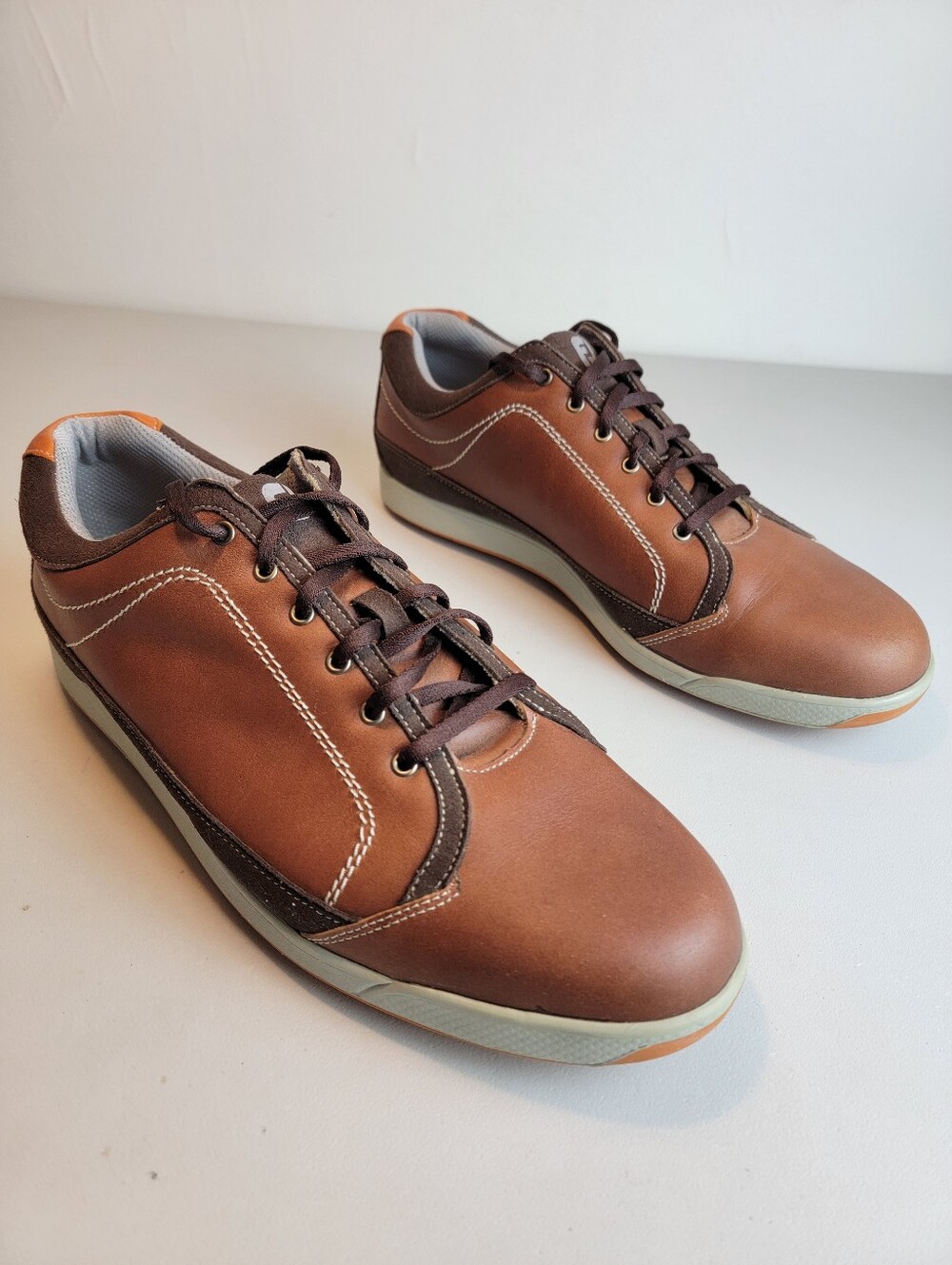FootJoy FJ Leather Contour Casual Spikeless Golf Shoe Brown FJ 54222 Men's 12 M
